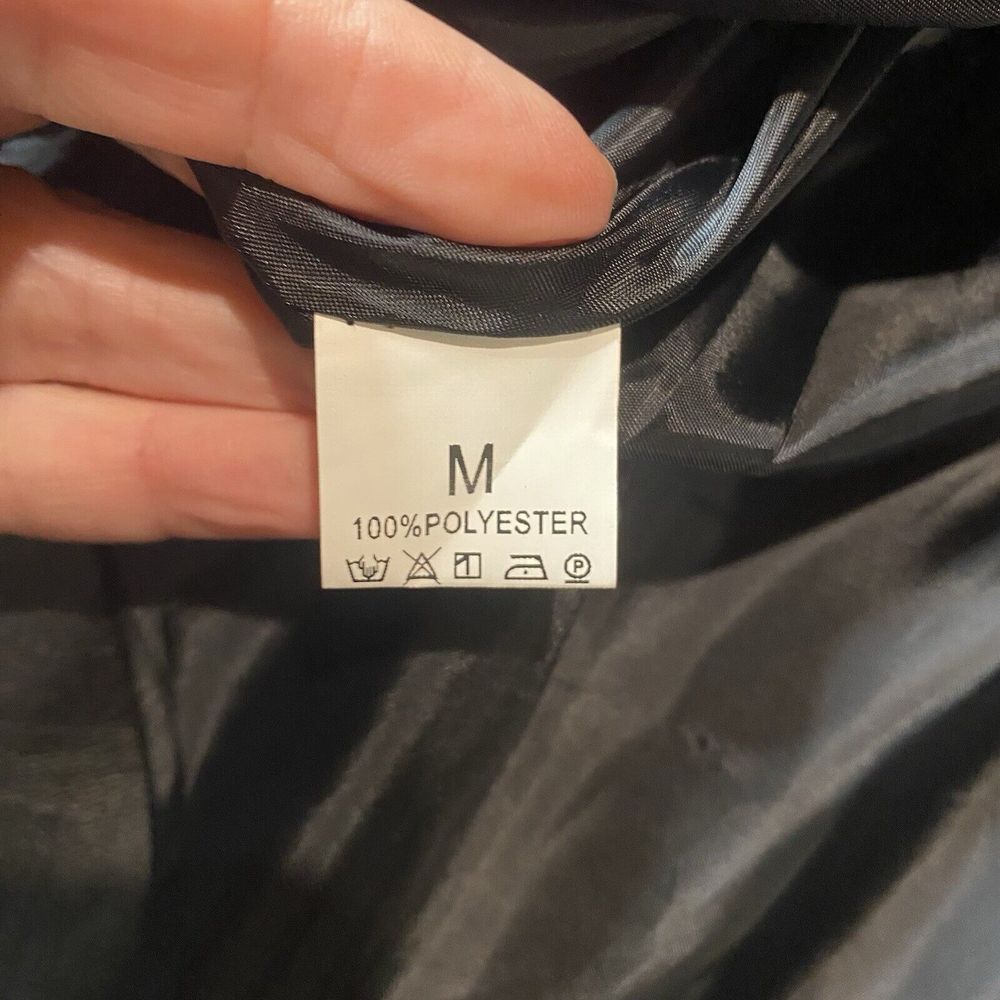 Vegan Leather Size Medium Women's Jacket Flare Back‎ With Zippers Biker Mob wife - Picture 5 of 6